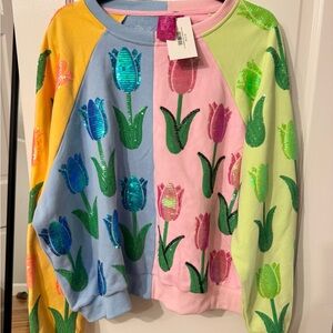 Queen of Sparkles Tulip Sweatshirt XL NWT